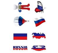 Danlai 1 Set Set Araproof National Flag Stickers Face Body Stickers Unisexe Tattoos Temporaire Russie