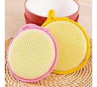 Danlai 10pcs Cuisine Double côté Rond Vaisselle éponge épancheur lavaboter Vaisselle Clef clefeutre (Couleur aléatoire)