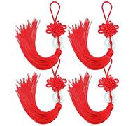 Danlai 4 Pcs Chinois Noeud Pendentif Suspendu Chinois Noeud Gland Oriental Gland Pendentif pour Nouvel an Printemps Festival Décorations