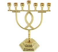Danlai Chandelier De Hanoukka, Menorah Hanoukka Chandelier De Lampe Dorée À Sept Têtes Bougeoir Menorahs Vintage pour Hanoukka Shabbat