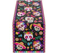 Danlai Chemin De Table Tête De Mort Mexicaine pour Halloween, Décoration De Table pour Maison, Cuisine Les Fêtes