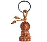 Danlai Décoration De Collection Sculpture Chine Bois Bouddhisme Guan Kwan Yin Buddha Statue Pendentif Clé Chaîne