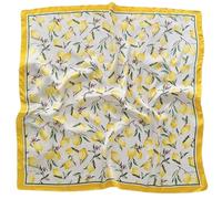 Danlai Foulard en Soie Imprimé Citron, Foulards Carrés Rétro, Foulard Bandana Imprimé Floral, Foulard De Mariage, Accessoires pour Festival, Cosplay, Tenue Rave, Cadeaux 70 X 70 Cm