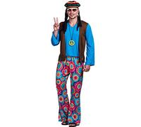 Danlai Hommes Hippie Gilet Costume Ensemble Rétro Hippy Costume pour 60 S 70 S Hippy Déguisements Carnaval Fête Halloween Tenues