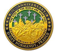 Danlai J-Day 75e Anniversaire Coin Veteran Challenge Coin Cominible Coins pour Le 75e Anniversaire De France