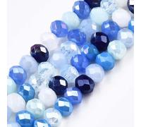 DanLingJewelry Environ 130 perles rondes et plates en verre à facettes de couleur AB pour la fabrication de bijoux et les projets d'artisanat