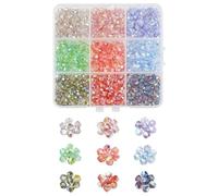 DanLingJewelry Lot de 1000 perles à facettes en verre transparent 9 couleurs pour la fabrication de bijoux et les loisirs créatifs