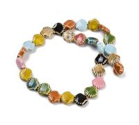 DanLingJewelry Lot de 140 perles en porcelaine colorées en forme de coquillage faites à la main pour la fabrication de colliers et de bracelets
