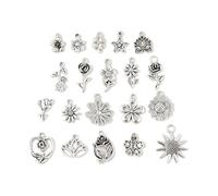 DanLingJewelry Lot de 200 pendentifs assortis en forme de fleur de style tibétain en argent vieilli pour la fabrication de bijoux et les loisirs créatifs