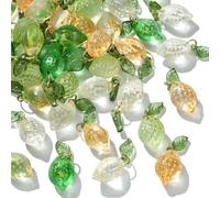 DanLingJewelry Lot de 50 breloques en forme de fruits 5 couleurs en verre cristal citron imitation nourriture pendentifs pour fabrication de bijoux