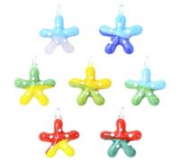 DanLingJewelry Lot de 7 breloques colorées en forme d'étoile de mer faites à la main en verre soufflé d'animaux marins pour la fabrication de bijoux et cadeaux
