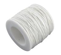 DanLingJewelry Rouleau de cordon en coton ciré pour la fabrication de bracelets, colliers et macramé - Blanc - 91,4 m