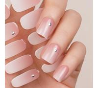 DANNI & TONI 28Pcs Vernis Autocollant Ongle Gel UV Strips,Gel Nail Stickers,Nail Art Auto-Adhésif Ongle,Adesivi per unghie in gel (Memory)