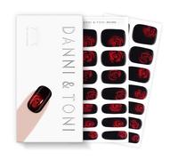 DANNI & TONI Mystic Scent Lot de 28 films autocollants pour ongles en gel semi-durci Rose rouge sang