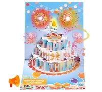 d'anniversaire pop-up - conception de salutation créative 3D, de célébration allumée, enveloppe cadeau pliable, structure papier élégante avec effet de bougie musicale | d'anniversai