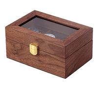 DANNMPX Étui Montres Montre Organisateur Affichage Vintage Bois 3 Fentes Boîte Étui Présentoir Clair Haut Verrouillable Boîtier Stockage(Coffee Color)