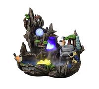 DANNMPX Fontaine Table Relaxation Intérieur Fontaine Cascade D'intérieur avec Pompe Et LED, Éclairée for La Décoration De Bureau Intérieur Décorative