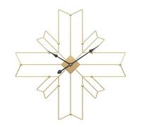DANNMPX Horloge Murale Salon Grande Horloge Murale Décorative Silencieuse Croix Polygone en Métal pour Salon Cuisine Chambre Décoration Pendules Murales(Gold)