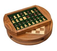 DANNMPX Jeu D'échecs Jeu D'échecs Magnétique avec Tiroir en Bois Massif, Boîte De Pièces Antidérapantes Portables, Planche Rangement Pratique Et Exquise Echiquier(22.7 * 4cm)
