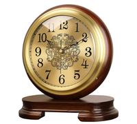 DANNMPX Pendule Cheminée Horloge de Table en Bois Massif et Laiton, Horloge Salon, Chevet rétro à l'ancienne, Bureau Horloge De Table