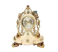 DANNMPX Pendule Cheminée Horloge De Table Vintage Alimentée par Batterie Horloges Bureau Rétro Simplement for La Décoration du Salon Horloge De Table(Beige)