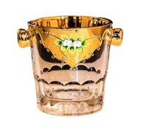 DANNMPX Seau Glace European Style Crystal Glass Ice Bucket Hand-Painted Gold Restaurant Ornaments Rafraîchisseur