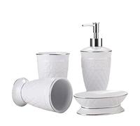 DANNMPX Set Salle Bain Ensembles D'accessoires De Salle Bain Blancs Ensemble en Céramique À Quatre Pièces Ensemble Accessoire