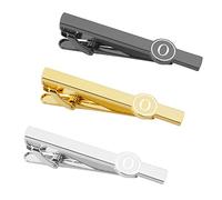 Dannyshi Pinces à cravate pour homme, noir, doré, argenté, 5,3 cm, 2.1 inch, Cuivre, Sans pierre précieuse