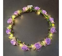 Danolt Led Bandeau Fleur,10pcs Bandeau Couronne Led Accessoire Cheveux Mariage Bandeau De Couronne De Cheveux Led Un Cadeau De Vacances Pour Tous，Bandeau Cheveux Fille Serre Tete Lumineux