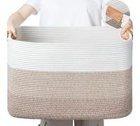 danpinera Panier de Rangement Rectangulaire pour Couvertures, Grand Panier de Plafond pour le Salon, 50L, Grand Rangement Tissé pour L'organisation des Jouets et le Linge, Dégradé de Marron