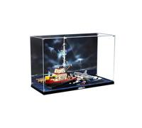 DANRUN Vitrine en acrylique compatible avec Lego 21350 Modèle de bateau à mâchoires Protection anti-poussière Transparent Compatible avec Lego (uniquement vitrine)