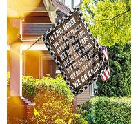 Dans Cette Maison, Nous Faisons Des Pistes De Terre Jardin Signe Durable Drapeaux De Pirate Ésistantes À La Décoloration Drapeau De Jardin Décoration Pour Porche Maison Extérieure M