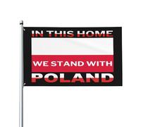 Dans cette maison, nous soutenons la Pologne. Drapeau 90x150 cm « Que Dieu bénisse la Pologne ». Bannière gratuite 90x150 cm pour porche, intérieur, jardin, pelouse. Décoration à suspendre.