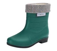 dans Chaussures Et Women's Spring Summer Autumn and Winter Short Tube Medium Tube Plus Velvet Cotton Removable and Washable Outdoor Fashion Work Fishing Car Pantoufles De Maison Chaudes (Green, 38)