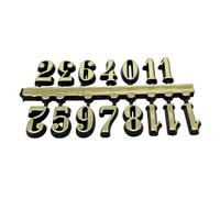 Dans Clock Shop Adhésif Noir & Doré Plastique Horloge Chiffres/Numéros Romain/Pois Tirets - Or, Gold Numbers 10mm High