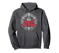 dans Horror We Trust Spooky Skull Eye Gothic Men Macabre Sweat à Capuche, Unisexe pour Adultes, Chiné Foncé, XL