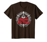 dans Horror We Trust Spooky Skull Eye Gothic Men Macabre T-Shirt, Enfant, Marron, 4 Ans