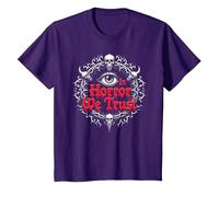 dans Horror We Trust Spooky Skull Eye Gothic Men Macabre T-Shirt, Enfant, Violet, 4 Ans
