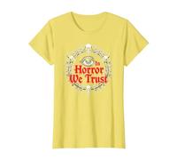 dans Horror We Trust Spooky Skull Eye Gothic Men Macabre T-Shirt, Femme, Citron, 3XL