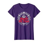 dans Horror We Trust Spooky Skull Eye Gothic Men Macabre T-Shirt, Femme, Violet, L