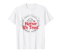 dans Horror We Trust Spooky Skull Eye Gothic Men Macabre T-Shirt, Homme, Blanc, 3XL