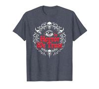 dans Horror We Trust Spooky Skull Eye Gothic Men Macabre T-Shirt, Homme, Bleu Chiné, 3XL