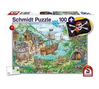 Schmidt Spiele Dans la baie aux pirates, avec add on (drapeau pirate), 100 pcs