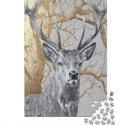 dans la forêt se Dresse Un cerf coiffé d'un Immense Bois 1000 Pièces, Puzzle Impossible pour Adultes, Cadeaux, pour Enfants70x50cm/1000pcs