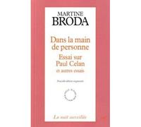 Dans la main de personne Essai sur Paul Celan - Martine Broda - Cerf - broché - Essai