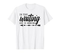 dans l'attente, Dieu agit : la Foi chrétienne T-Shirt Graphique avec Valeur