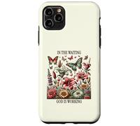 dans l'attente, Dieu Travaille, Floral Vintage, Christian Coque pour iPhone 11 Pro Max