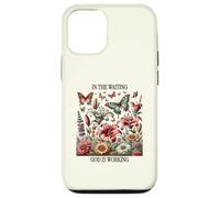 dans l'attente, Dieu Travaille, Floral Vintage, Christian Coque pour iPhone 12/12 Pro