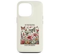 dans l'attente, Dieu Travaille, Floral Vintage, Christian Coque pour iPhone 13 Pro