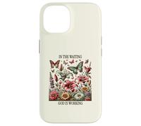 dans l'attente, Dieu Travaille, Floral Vintage, Christian Coque pour iPhone 14